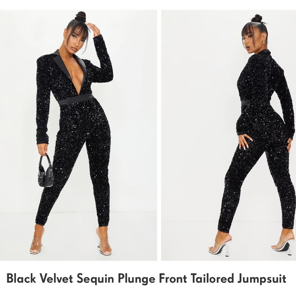 Black sequin jumpsuit